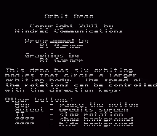 ROM Orbit Demo by Bt Garner